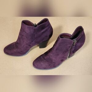Charlotte Russe Purple Suede Boots Sz 7